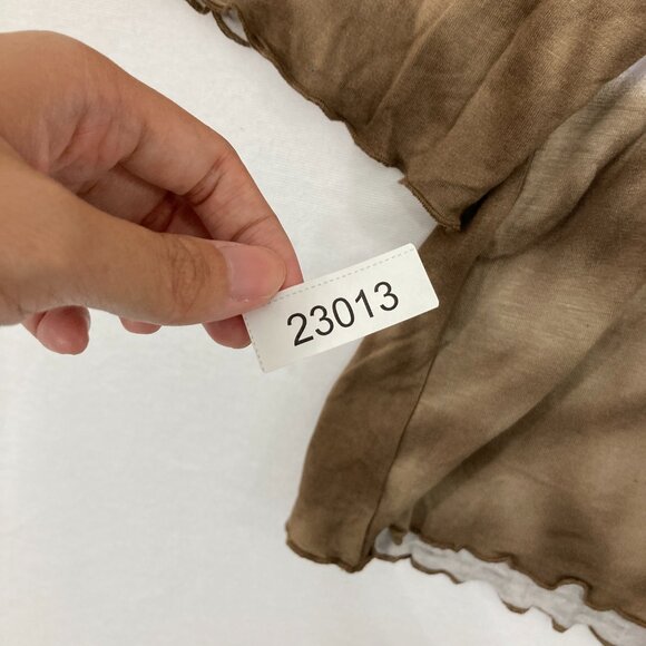 New Christopher & Banks sz 1X V Neck Brown Red Tie Dye Color-block Stretch Top - Picture 9 of 9